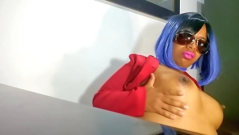 Horny Black Girl With Purple Hair Wants To Be Your Virtual Whore