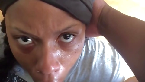 Brunette ebony chick is getting swallows on this porn video