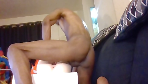 Ebony chick fucks her boyfriend's big pecker on webcam