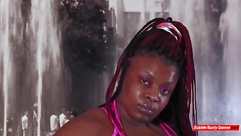 Ebony with big ass gets deep throated by a big black cock