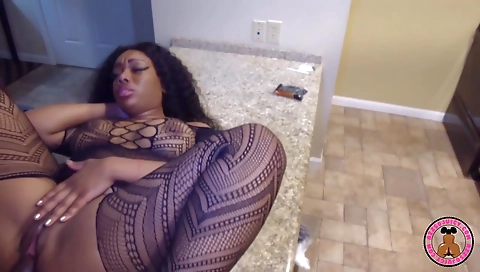 Ebony with a nice big ass and a nice body is making love