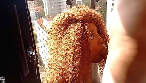 Big cock redhead creampie in an outdoor porn video