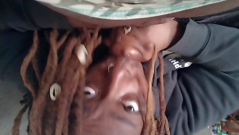 Mature ebony getting fucked from behind and then sucking