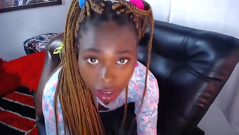 Ebony babe showing her anal hole and getting fucked hard