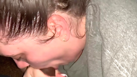 Ebony woman sucking a big black dick in a couple porn video