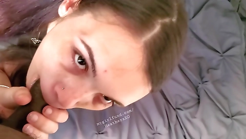 Horny black chick gets her big black dick pounding