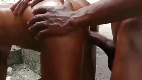 Ebony bitch with a nice ass is having a great sex pov