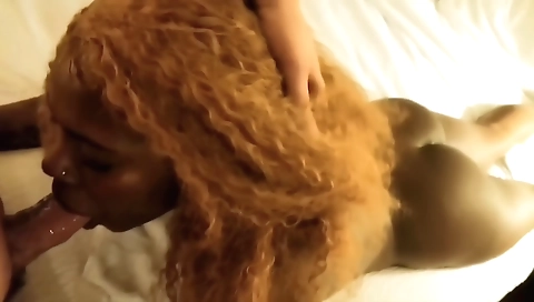 Ebony teen with small tits and a big ass makes a hardcore porn vid