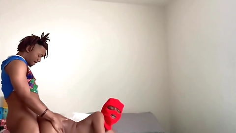 Big cock ebony teen fucks young young teen on the bed