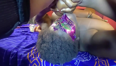 Horny ebony brunette gets fucked by his stepdaughter