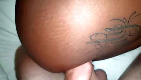 Ebony hottie with a big ass is playing with a black dick