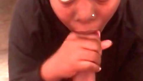 My ebony girlfriend has her wet pussy fucked on shower